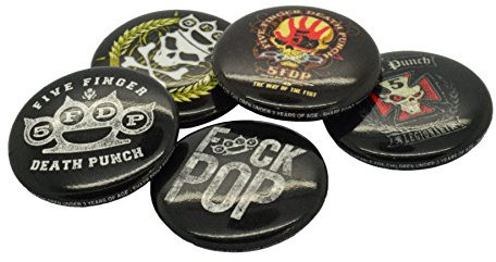 Five Finger Death Punch - Schwarz 5 Count Band Logo Pin Anstecknadel Button