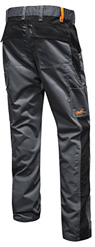 strongAnt Pantalón de Trabajo para Hombre, pantalón Cargo de Lona - Gris-Negro. Talla: 42