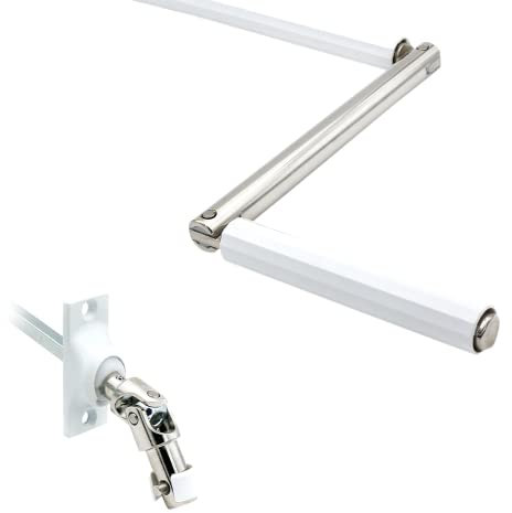 rolllra Kurbelstange mit Gelenklagerplatte (52x22mm, 45°) (weiß lackiert, 150cm)