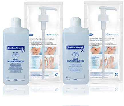 Horn Medical Dosierpumpen (2 Stück) mit Sterillium Virugard Händedesinfektionsmittel (2x 1000ml)