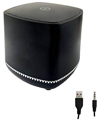 Acoud 3.5mm Mini Square Wired Speaker Box Computer Speakers Portable USB Notebook Speaker Multimedia Desktop Speaker Powered by USB For Tablet Computer Laptop Smartphone (Black)