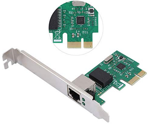 Scheda di Rete LAN per Realtek RTL8111E, Adattatore PCI Express x1 x4 x8 x16 Full Duplex Scheda Gigabit Ethernet Multipla 10/100 / 1000 mbps, Verde