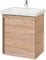 Planetmöbel Waschtisch mit Unterschrank 50 cm, Waschbeckenunterschrank hängend, Soft-Close, Badmöbel Set mit Waschbecken, Sonoma Eiche
