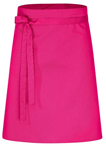 DESERMO Premium Vorbinder 60x80cm (LxB) - Hochwertige Profi-Schürze für Frau & Mann - Küchenschürze aus Baumwollmischung - Schürze mit großer Farbauswahl - Stoffgewicht 220g/m² (Fuchsia)