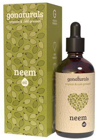 GONATURALS Cold Pressed Neem Oil for Skin & Hair – Organic Neem Oil for Hair Growth, Nails, Eyebrows & Scalp – Pure Neem Oil for Face – A Natural Alternative to Neem Cream for Skin, 50ml