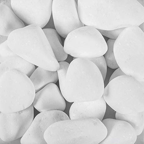 Eurosand Pure White Pebbles 10-20/40 mm. 1000g. Gerundete Dekosteine, Marmor Steine weiß. Weiss.