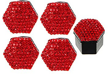 ihreesy 20 Stück Universal 17mm Radmutterkappe,Bling Bling Radmutterkappe Sechskantschutz Auto Radmutter Schraubenschutzkappe Kappen Mutter Radmutter Kappe Abdeckungen Abdeckkappe,Groß Rot