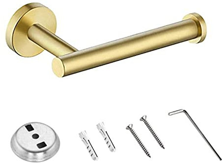 Toilettenpapierhalter,Edelstahl Klopapierhalter,Rostfrei Papierhalter,Wandmontage Toilettenpapier Halter,WC Papier Halterung für Badezimmer Küche (Gold)