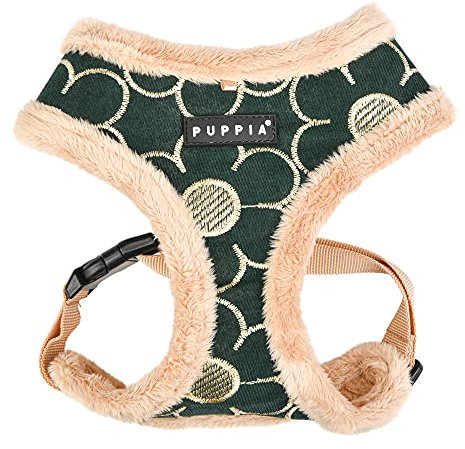 Puppia Hundegeschirr für kleine und mittelgroße Hunde - Florent Harness A - verstellbar und komfortabel, Khaki
