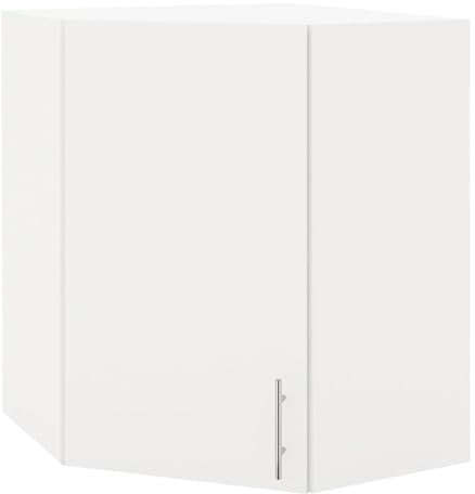 JD Greta 600mm Kitchen Wall Corner Cabinet with Doors – Wall Corner Unit – White Matt – Modern Storage Cupboard