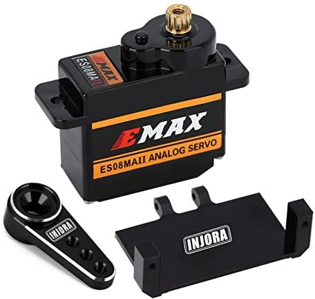 INJORA RC Servo Lenkservo mit Servohalterung und Arm für RC Car Boot Modellteile Axial SCX24 Upgrade Teile