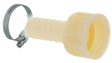 tecuro Schlauchtülle Ø 16 mm x ÜWM 3/4 Zoll, mit Schelle, PA (nylon 66), natur