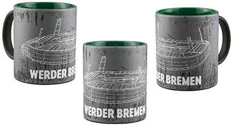 Werder Bremen SV Tasse - Softtouch - grau/grün Kaffetasse Becher Mug - Plus Lesezeichen I Love Bremen