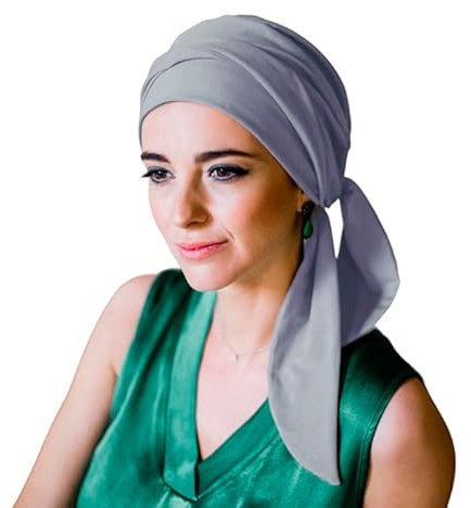 CAREBELL Smooth Turban Bonnet oncologique en bambou pour chimiothérapie alopécie, Gris perle, Taille Unique