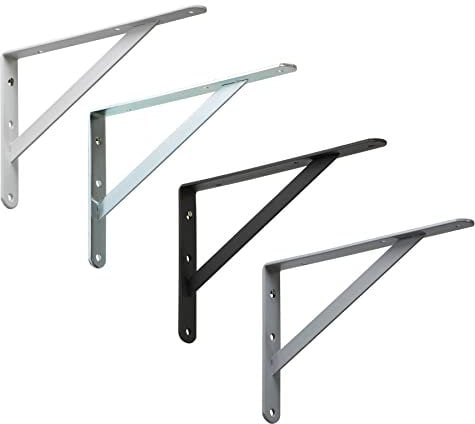 BRESKO Schwerlastträger Schwerlastkonsole Regalhalter Regalwinkel Regalträger Schwerlast Wandträger 2 Stück (Schwarz, 400x250x30 mm)