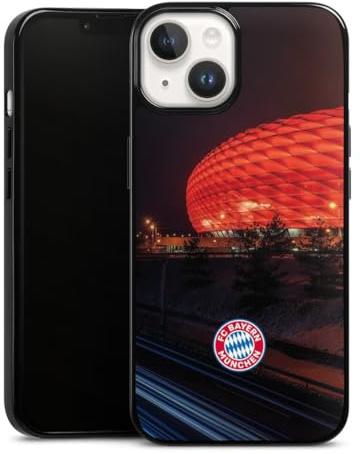 Silikon Hülle kompatibel mit Apple iPhone 14 Case schwarz Handyhülle FC Bayern München FCB Stadion