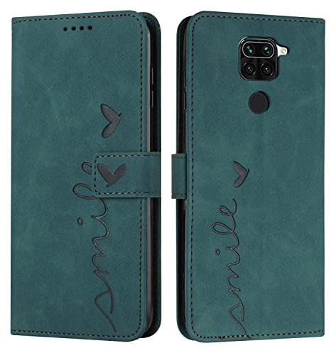 EATCYE Cover per Xiaomi Redmi Note 9 / 10X 4G, Flip Libro Libretto Custodia in Pelle PU per Xiaomi Redmi Note 9 / 10X 4G [Protezione Completa] [Slot per Scheda] [Funzione di Supporto] (Verde)