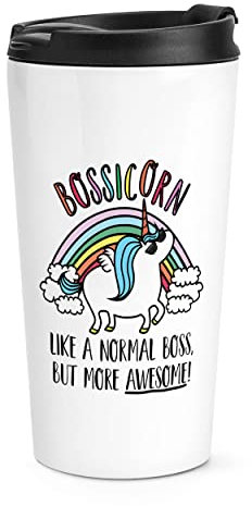 Bossicorn Unicorn Like A Normal Boss But More Awesome Travel Mug Cup