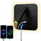 uksunvi LED Leselampe Wandlampe USB Type-C-Zwei AufladungMund Schalter Verstellbarer 12W LED Strahler 3000K Wandleselampe Aluminium Bettlampe Drehbar (Quadratisch Schwarz)
