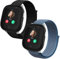 2-Stück Nylon Armbänder kompatibel mit Xplora X6/Anio 6 Armband, Kids Smartwatch Klettverschluss Mädchen Jungen Verstellbare Ersatz Armbänder für X6 Play/X6 Pro/Anio6,Schwarz+Blau