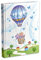 Album photo de naissance cm 21x28 avec poches contient 200 photos cm 13x18, montgolfière bleue