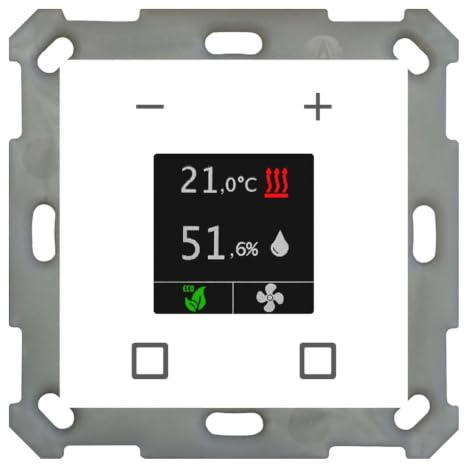 KNX regolatore di temperatura ambiente Smart 55 con display a colori, bianco puro lucido,