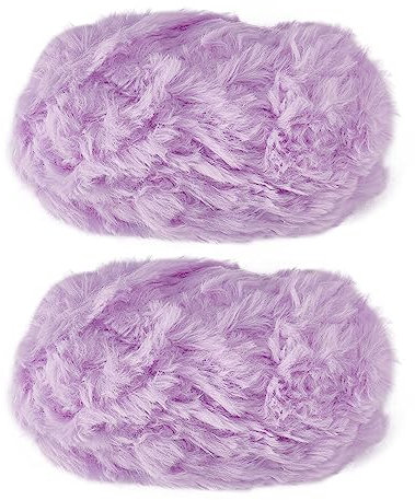 BEEFLYING 2 Rotoli Supermorbido Peloso Finto Pelliccia Lana di Mink per Uncinetto Maglieria (Viola)