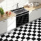 Elffloor PVC Bodenbelag Selbstklebend Vinylboden, Reiniger Wasserdicht Bodenbelag für Wohnzimmer Schlafzimmer Küche und Badezimmer Bodendielen Weiß und Schwarz 30X30cm, Dicke 1mm 10Stk
