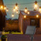 Kawaya Solar Lichterkette Außen 10M LED Lichterkette Aussen Solar Wiederaufladbar 5 Lichtmodi IP65 Wasserdicht mit 15+1 ST38 Glühbirnen Warmweiß Outdoor Balkon Lichterkette für Garten Terrasse