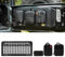 DXGTOZA Heckklappentisch mit 3 Aufbewahrungstaschen, faltbares Aufbewahrungsregal, MOLLE-Panel für Jeep Wrangler JKU & JL JLU 4-Türer 2007–2024