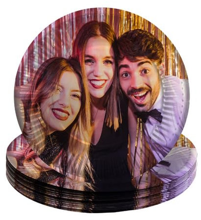 Bang Tidy Clothing Personalised Birthday Party Plates - Custom Photo Paper Plates, Disposable Plates for Hot Food - Ideal for Kids Parties, Weddings, Baby Showers, Christmas, Business Events - 25
