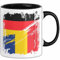 Trendation Rumänien Deutschland Flagge Halb Deutscher Halb Rumäne Fußball Germany 2024 Europa Romania (Schwarz)