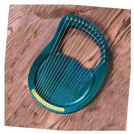 Anfänger harfe Blaue Lyra-Harfe 16 Saiten Klavier Musikinstrument Holz Mahagoni Mit Hübschem Aufdruck Und Stimmschlüssel Schwarze Tasche(16 No pattern)