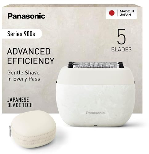 Panasonic ES-PV6B-W811 Series 900s Foil Shaver, Wet & Dry 5-Blade Electric Shaver for Men, Responsive Beard Sensor, USB-C, Carry Case, NAGORI® Marble White