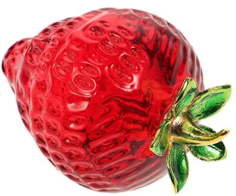 MAGICLULU Kristall Erdbeer Ornament Künstliche Fruchtfigur Dekorative Hausfruchtfiguren Tischdekoration Kreatives Obst Geschenk Für Innenraum Stilvoll Und Leicht Tragbar
