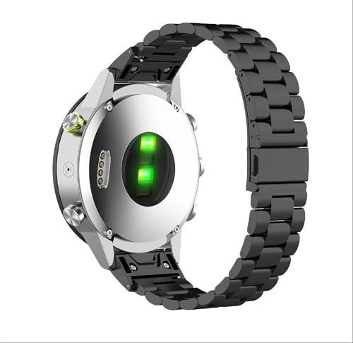 GIOPUEY Armband Kompatibel mit COROS VERTIX 2/2S, Rostfreier Stahl Armband [Verschleißfest] [Stilvoll] Ersatzarmband - Black