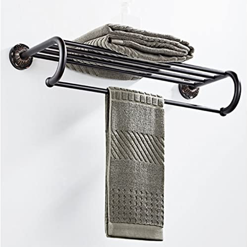 GKJHTED Handtuchhalter, Handtuchhalter für Badezimmer, Wandmontage, Handtuchhalter aus Kupfer mit einzelner Handtuchstange, Wandregal, Handtuchstange, Dekoration für gebürstetes Badezimm
