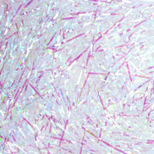Glitter Shredded Tissue Paper for Gift Boxes, 200g Shredded Tissue Papers Iridescent, Raffia DIY Filler Glitter Paper Shreds Box Basket Filling Grass Craft Ribbon for Hamper Packaging Box Stuffing