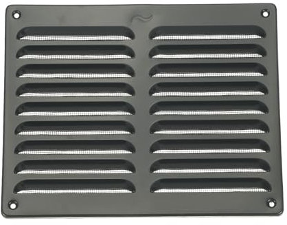 PATIKIL 10x8 Inch Aluminum Vent Cover, Screen Air Grille Ventilation Cover HVAC Louvered Grill for Home Kitchen Fireplace Bathroom Wall Ceiling, Gray