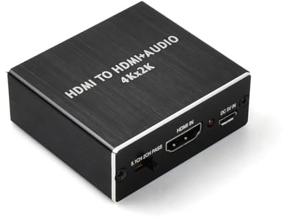 Convertitore Audio HDMI 4K x 2K, Estrattore Audio HDMI, Adattatore Splitter Audio HDMI, HDMI A HDMI Audio e SPDIF Ottico + Adattatore di Uscita Audio Stereo da 3,5 mm, Supporto Pass/2,0ch/5.1ch