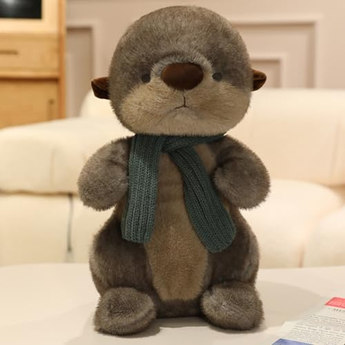 AQCQDQ Otter Plüschtier, Soft Toy Tiere Kuscheltier, Superweiche Kleines Niedliches Kuscheltier zum Kuscheln und Spielen (26cm)
