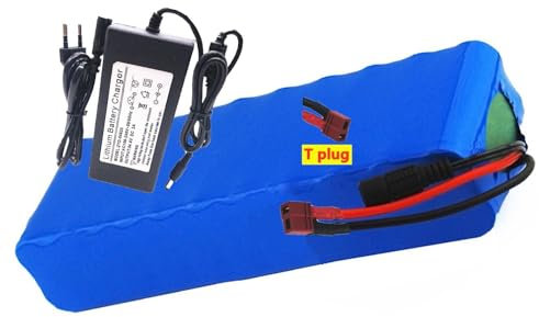 E-Bike Pedelec Akku 36V 10Ah Fahrrad Li-Ionen-Akkupack 36V 10AH Eingebauter BMS Wasserdichter PVC-Akku 36V Elektro-Fahrrad Batterie Für 200W 500W Motor Mit Ladegerät T Plug,36V 10Ah