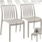 tectake® Gartenstühle stapelbar, Gartenmöbel Set, Balkon Möbel, Bistro Set, Sessel, Outdoor Möbel, Balkonmöbel, Terrassenmöbel - Taupe, 2er Set