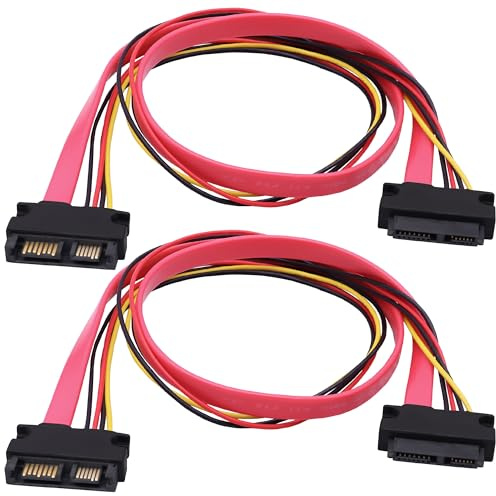 YARCHONN Slimline SATA 13Pin (7+6) Pin Male to Female Extension Cable | 13Pin Slimline SATA Laptop Optical Drive Adapter Data Power Cable for Laptop HDD SSD -50cm -2pcs