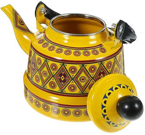 Emaille Wasserkessel 1, 1l für Induktion und Gasherd | 1 Stück, Hitzebeständig und Leicht zu Gießen, für Zuhause und Camping, Klassisches Elegantes Design