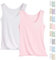 Debardeur Femme Coton Fine Bretelles - Top Dos Nu Femme Y2K Blouse Soie Glacée Débardeur Col Rond Haut Oversize sans Manche Debardeurs Thin Lot De 2 Hauts Loose Tops Couleur Unie Blouses XXXXL