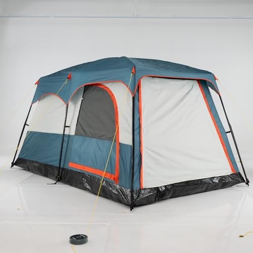 HOMASIS Tenda a Tunnel per 4-6 Persone con 2 Divisori e 3 Ingressi, Tende con Avancorridoio e Tappetino, Tenda Familiare con Borsa per il Trasporto per Campeggio, Trekking e Escursioni (Blu)