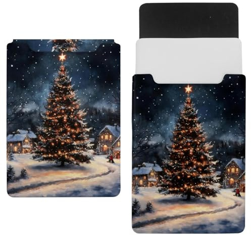Laptop-Hülle, Tragetasche, Schutzhülle, 35,6 cm (14 Zoll), wasserdicht, schmal, für Tablet, Notebook, Weihnachtsbaum auf der Straße