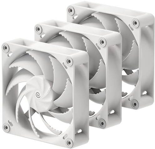 HAVN H12 Triple Pack 120mm PC Fans – High-Performance FDB, Quiet 32.2dBA Operation, Daisy-Chain Loopin Cable System, Superior Airflow Cooling – White