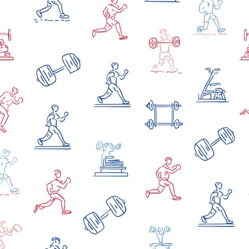 Fototapete Sport Tapete Selbstklebende Fototapete Wandpapier 44x500 cm Fitness Folie Dekorfolie Möbelfolie Klebefolie Wanddeko Wandtapete